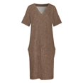 thumbnail image 4 of Vestido de fiesta elegante de lujo para mujer, de arpillera, de fibra de yute, con bolsillos sueltos, vestido largo, 4 of 7