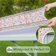 thumbnail image 6 of Pink Christmas Santa and Penguin Pattern Square Fitted Tablecloth with Elastic Edge,Square Table Cover,Washable Elastic Table Cover for Home Kitchen Party Decor 34"x34", 6 of 6
