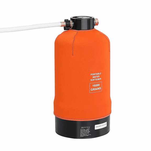 RV Water Softener 16000 Grain Portable System with Brass Fittings & 42" Hose