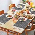 thumbnail image 2 of Black White Tiny Skull Pattern Summer Placemats Table Placemats Set Of 4-Linen Kitchen Washable Placemats Table Mats 11.8"x17.7" Non-Slip Heat Resistant, 2 of 6