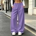 thumbnail image 2 of Khunlpohl Women's Wide Leg Sweatpant Elastic Waist Casual Loose Pants Workout Running Sports Sweatpants with Pockets, 2 of 8