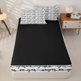thumbnail image 4 of Erosebridal Gray Ribbon Strip Zipper Queen Comforter Set with Fitted Sheet and 2 Pillowcases,Cartoon Bow Zipper Bedding Set For Girls,Black Reversible,4-Piece, 4 of 7