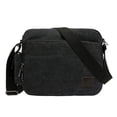 thumbnail image 1 of Bolso de escuela Zulema Hombre Lona Viaje Senderismo Hombro Satchel Bag Gris Negro, 1 of 5