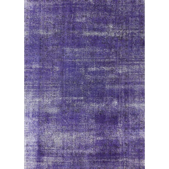 Ahgly Company Indoor Rectangle Mid-Century Modern Purple Oriental Area Rugs, 5' x 8'