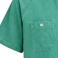 thumbnail image 4 of Blmnix Men T Shirt Denim Shirt Oversized Big And Tall Shirts Guide T Shirts Green Button Down Jewel Neck Short Sleeve Men Shirts Casual,XXXL, 4 of 4