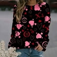 thumbnail image 2 of FAVIPT Women's Valentine's Day Crewneck Pullover Shirts Women Long Sleeve Love Heart Sweatshirts Graphic Lover Gift Mother’s Day 2025 Black,XXL, 2 of 5