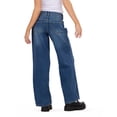 thumbnail image 6 of Forever 21 Women's Low Rise Wide Leg Denim Pants with Stud Details - Relaxed Fit Jeans, Drawstring Waist Casual Street Style, Blue, 8, 6 of 6