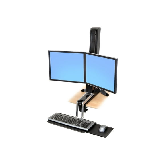 Ergotron WorkFit-S - Convertisseur Standing desk - Rectangulaire - Acier Pulvérisé, Aluminium Poli, Plastique de Haute Qualité - Noir
