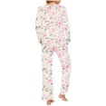thumbnail image 3 of Tnhcen Women's Premium Soft Cotton Flannel Print Long Sleeve Buttoned Pajamas 2 Piece Set Homewear S-3XL, 3 of 5