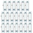 thumbnail image 1 of Paquete de 20 interruptores de luz de estilo decorativo, de un solo polo, de 3 cables, con conexión a tierra, 15 A, 120 V-277 V, color blanco, 1 of 5