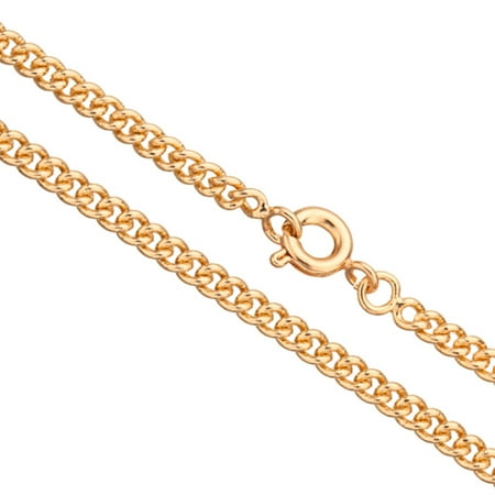 16Inch Necklace Gold Curb Chain With Springring Clasp