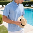 thumbnail image 4 of Men's Henley Short Sleeve Shirt Breathable Moisture Wicking Tee Cotton Soft Business Casual Summer Tops, 4 of 4