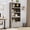 Hand-grabbed gray Carlo, black handle, variant on 5-Tier Tall Farmhouse Bookcase with 2 Doors, Adjustable Shelves, Open Display Storage Rack, Anti-Slip, for Home Office, Library, Study, Living Room - Black Embossed, Black Handle
