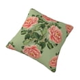 thumbnail image 3 of YFYANG Square Decorative Throw Pillow Case (Without Pillow Insert), Vintage Green Floral Pattern Bedroom Sofa Car Cushion Cover, 20"x20", 3 of 9