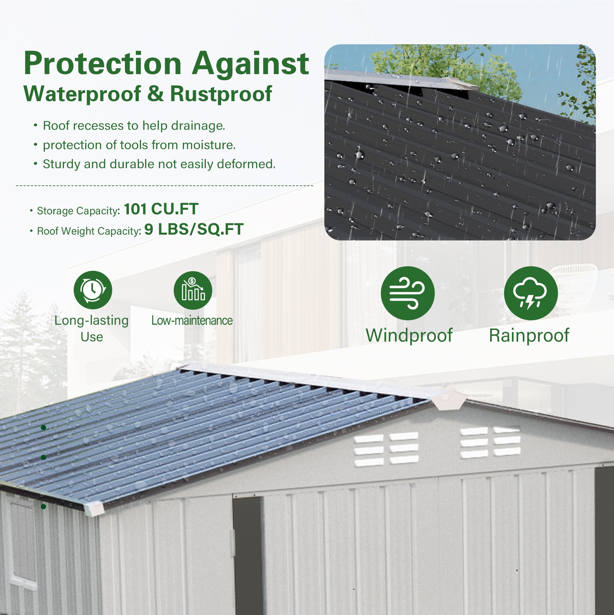 6X3.5FT Metal Storage Shed,Tool Shed with Peaked Roof Waterproof with Clear Window and Lockable Door Compact Tool Shed for Garden, Backyard,Patio,Sundries and Bike Storage, White