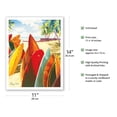 thumbnail image 2 of Surfboards - Hawaiian Stacked Surfboards (Papa He'e Nalu) - From an Original Hawaii Watercolor Painting by Peggy Chun - Fine Art Matte Paper Print (Unframed) 11x14in, 2 of 4