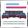 thumbnail image 4 of 110" U Shaped Sectional Sofa Cloud Couch, 6 Seat Modular Sofa Couches with Waist Pillows + Double Layer Cushions, Velvet Upholstered Sleeper Sofa w 2 Chaise Lounge for Home Sofa Living Room, Apartment, 4 of 7