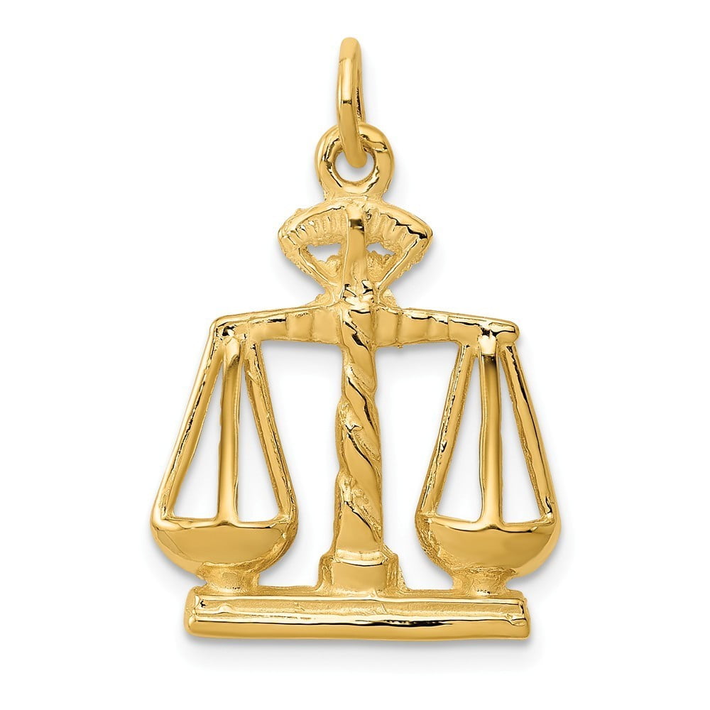 Jewelry 14k Yellow Gold Scales Of Justice Charm 1.7 Grams Measures 21x17mm Walmart