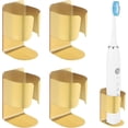 thumbnail image 1 of Electric Toothbrush Holder, 304 Stainless Steel Wall Mounted Self Adhesive Storage Organizer Stand Rack for Electric Toothbrush, Toothpaste, Facial Cleanser (Golden 4 Pack), 1 of 7
