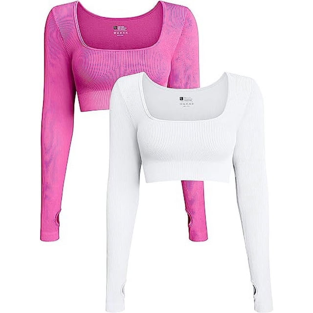 Top deportivo corto de manga larga para mujer, ajustado, para yoga, entrenamiento, ombligo