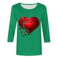 thumbnail image 5 of VKOYWKM Womens Valentine's Day Shirts Heart Print Tees Cute Tops Holiday 3/4 Sleeve T Shirts Casual Crew Neck Romantic Tshirts, 5 of 5