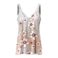 thumbnail image 3 of DYMADE Women's Sleeveless V Neck Relaxed Fit Floral Tank Top, 3 of 4
