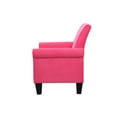 thumbnail image 6 of Linen Fabric Accent Sofa Chair with Soft Seat Cushion, Comfy Sofa Chair with High Backrest and Black Wood Legs, Upholstered Armchair Couch for Reading, Living Room, Easy to Maintain, Pink, 6 of 9