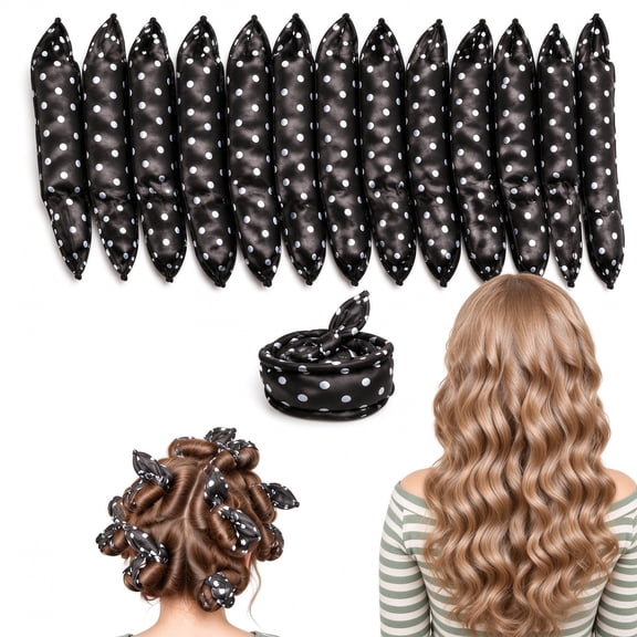 40 Pack Soft Sponge Flexible Curling Rods, Overnight Sleep In Hair Rollers Curlers for Long Hair Women Heatless Curly Hairstyle Tools