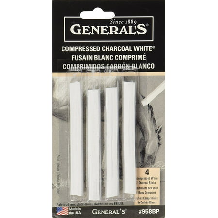Compressed Charcoal Sticks 4/Pkg-White - Soft Assorted, Fast shipping,Brand (Best Charcoal Pencil Brand)