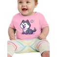 thumbnail image 1 of Cute Husky Dog Cartoon T-Shirt Infant -Image by Shutterstock,  6 Months, 1 of 4