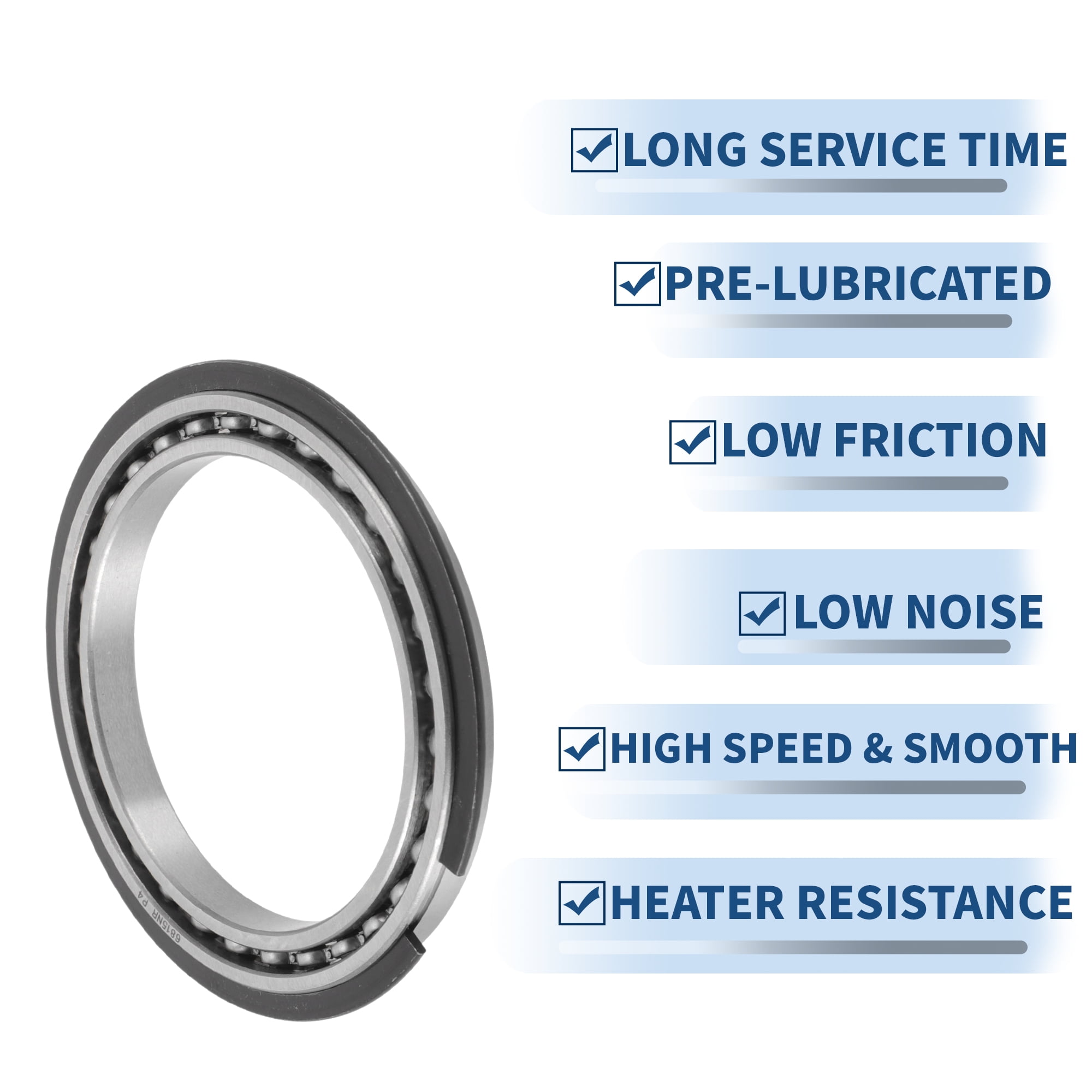Unique Bargains 6815NR Deep Groove Ball Bearings 75x95x10mm P4 Open Type Lubricated Bearings 1 Pc Car Scooter Skateboard Wheel Universal Silver Tone
