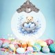 thumbnail image 3 of Uuiauoio Glass Easter Ornament 2D Flat Pendant with Bunny Egg Designs for Tree Gift Basket Filler Holiday Party Decorations Keepsake, 3 of 5