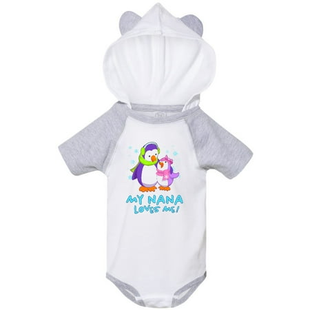 

Inktastic My Nana Loves Me! Cute Penguins Gift Baby Girl Bodysuit