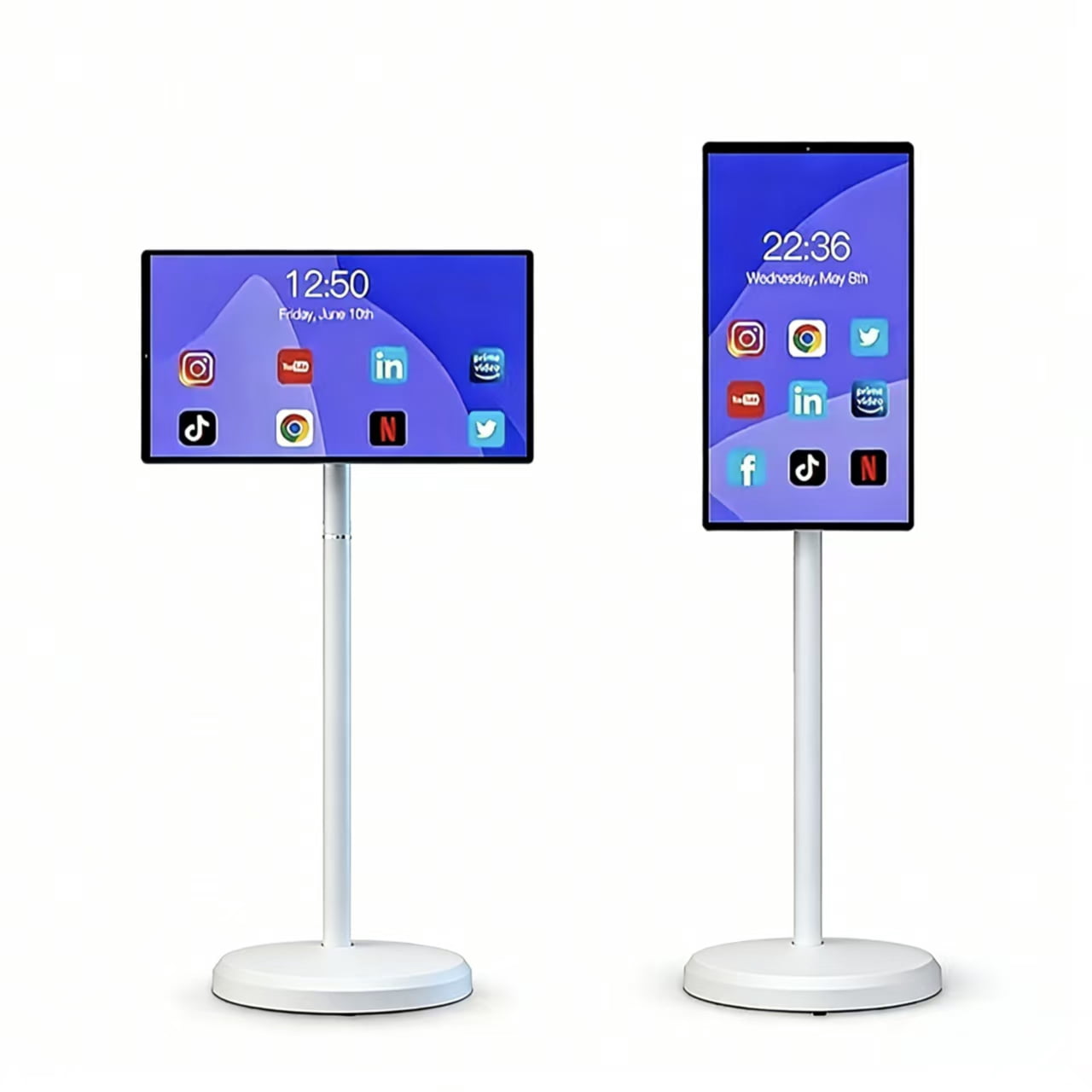 21.5" Portable Touchscreen Smart TV, FHD 1080p, Android, 4+64GB, Built-in 6000mAh Battery, For Indoor/Outdoor Use, Rotating Screen