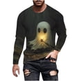 thumbnail image 2 of WAENQINLA Halloween Costomes Men Casual Long Sleeve Sweatshirts Crewneck Halloween Shirts Cute Ghost Print Party Holiday Shirt, 2 of 5