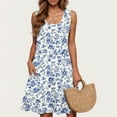 thumbnail image 4 of Hvot&aat Women's Summer Sleeveless Dress Floral Boho Sundress Casual Beach Vacation Tank Dress, 4 of 5