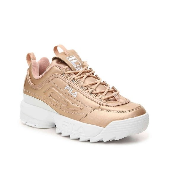 Fila Women's Disruptor II Premium Metallic Rose Gold/White Sneaker - 6 M US