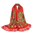 thumbnail image 1 of Foulard à Franges pour Femmes, Châle Foulard de Voyage Imprimé Folk-Custom, 1 of 2