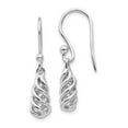 thumbnail image 1 of 925 Sterling Silver White Ice .01ct Diamond Spiral Dangle Earrings; for Adults and Teens; for Women and Men, 1 of 4