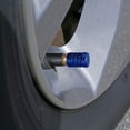 thumbnail image 4 of (2 pack) Slime Barrel Tire Valve Caps Blue Steel, Anodized Aluminum - 20335w, 4 of 4