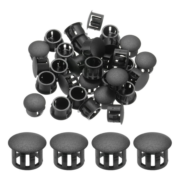 Uxcell 100PCS 15mm Tapones de Agujero de Plástico Blanco, Tapas de Agujero de Panel Tipo Flush