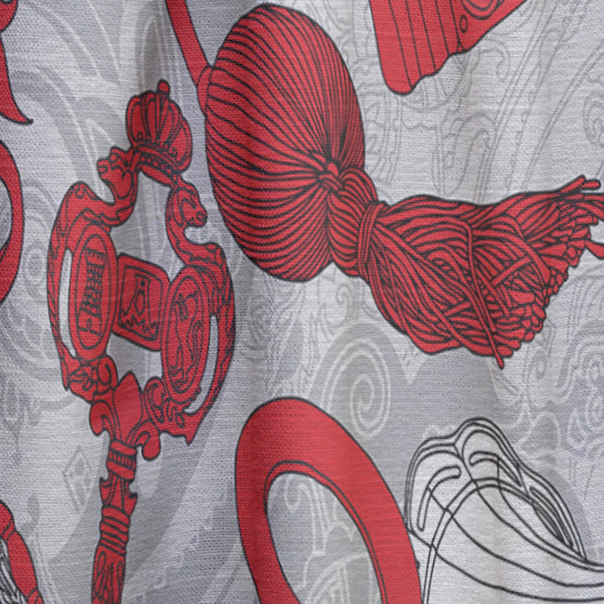 Designart 'Red Keys With Paris Eiffel Tower' Cityscapes Curtain Panel
