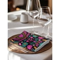 thumbnail image 6 of Colorful Mexico Cloth Napkins Set of 8 Reusable Dinner Napkins, Modern Abstract Flowers Leaf Orange Pink Cocktail Napkin Washable Table Napkins for Wedding/Holiday Party/Baby Shower 20"x20", 6 of 7