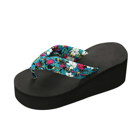 

TOYFUNNY Womens Thong Sandals Thick Sole Colorful Floral Sole Flip Flops Flip Flops Open Toe Beach Slippers Sandals