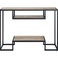 thumbnail image 2 of Oak and metal console table with shelf in rustic oak and black for everyday items in primary living area, 2 of 2