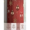 thumbnail image 2 of Christmas Sheer Curtains 63 Inch Length 2 Panels Set, Semi Transparent Voile Rod Pocket Curtains for Living Dining Room Bedroom Drapes Red Xmas Balls Pine Branches Snowflakes Winter, 2 of 8