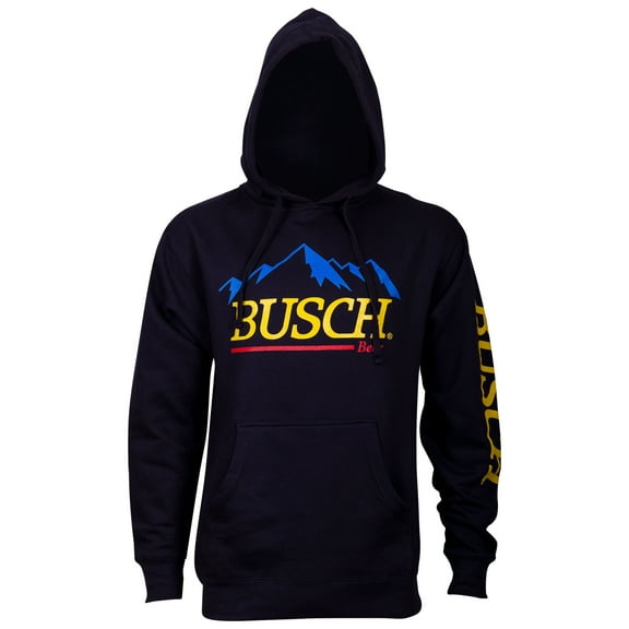 Busch Beer Mountain Logo Men's Blue Hoodie-Medium