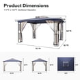 thumbnail image 3 of KAMEROUT 13'x11' Patio Gazebo, Double Tiered outdoor gazebo with Mosquito Nettings for Backyard, Garden, Lawn, Navy Blue, 3 of 12