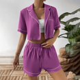 thumbnail image 5 of Gibobby Pijamas para mujer Conjunto de pijamas para mujer Conjuntos de dos piezas Ropa de dormir Ropa descanso Conjuntos con botones(Morado,CH), 5 of 5
