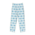 thumbnail image 4 of Xecao Blue and White Squares Men's Straight Lounge Pajama Pants: The Ultimate in Comfortable Sleepwear, 4 of 9